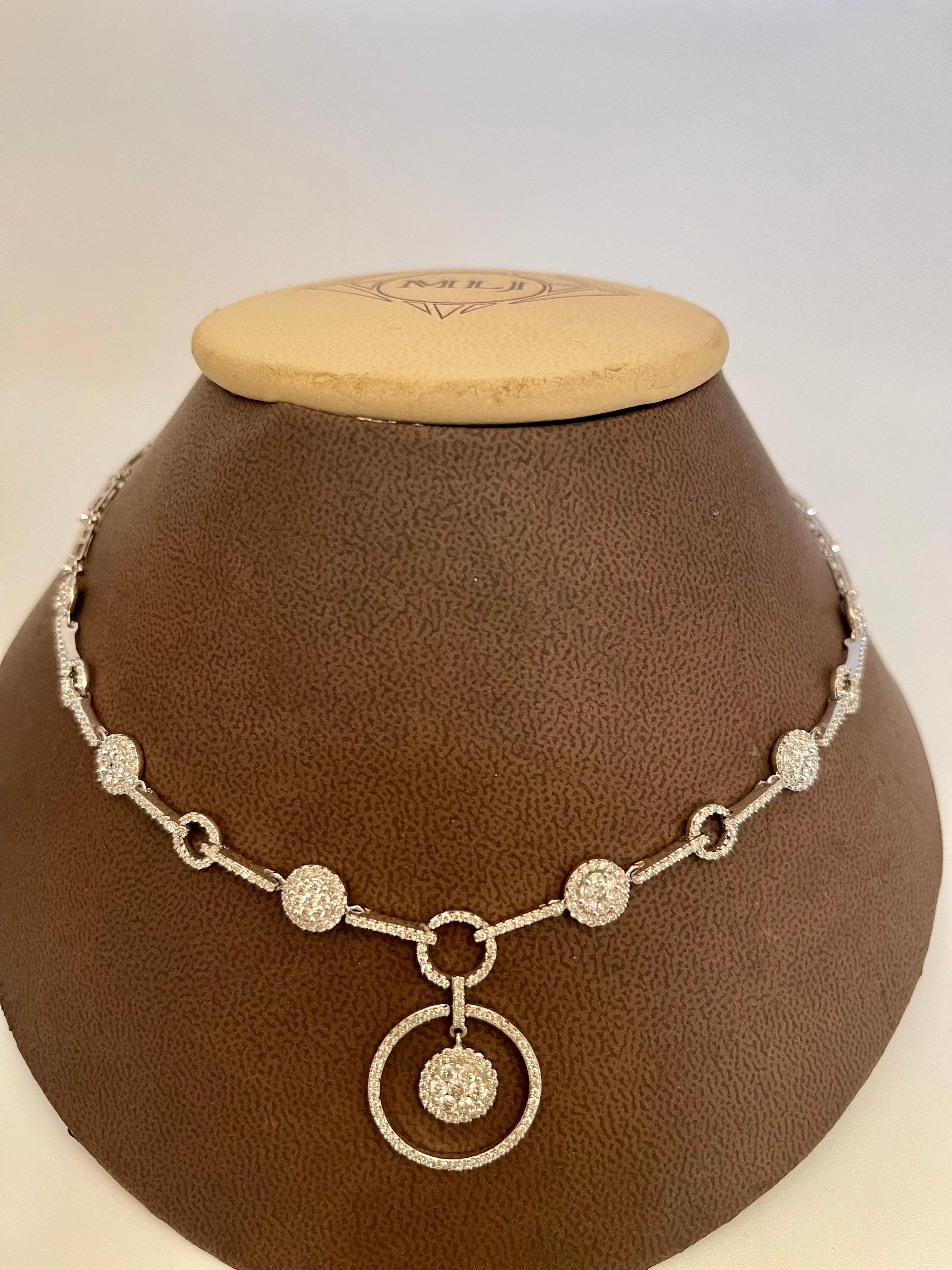 Designer Effy's Elegant Dangling 3.63 Carat Diamond Necklace in 14 Karat Gold 2