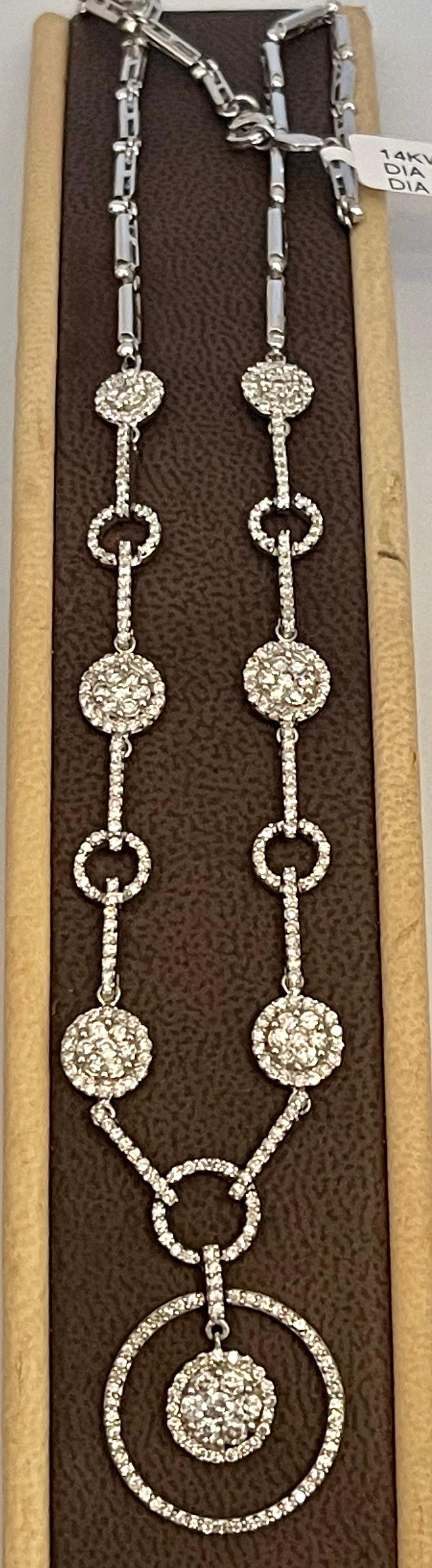 Designer Effy's Elegant Dangling 3.63 Carat Diamond Necklace in 14 Karat Gold 6