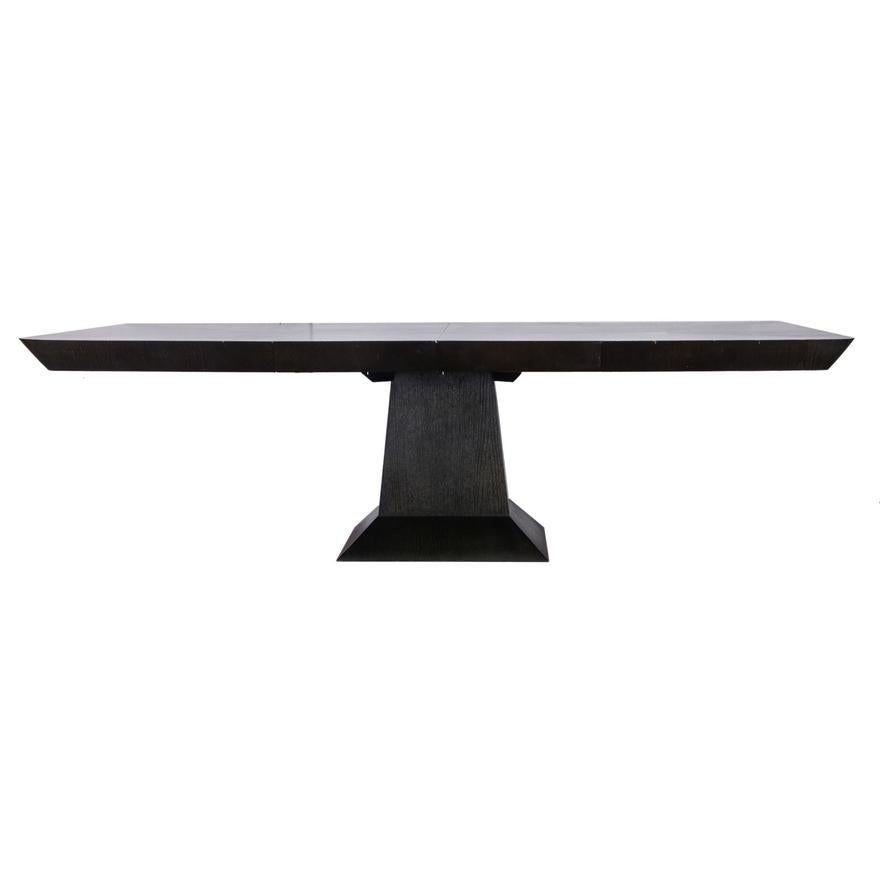 Mid-Century Modern Designer Emanuel Morez's Klismos Ebonized Oak Dining Table Late 20th Century For Sale