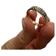 Designer Enamel Gold ring 14KT gold unisex