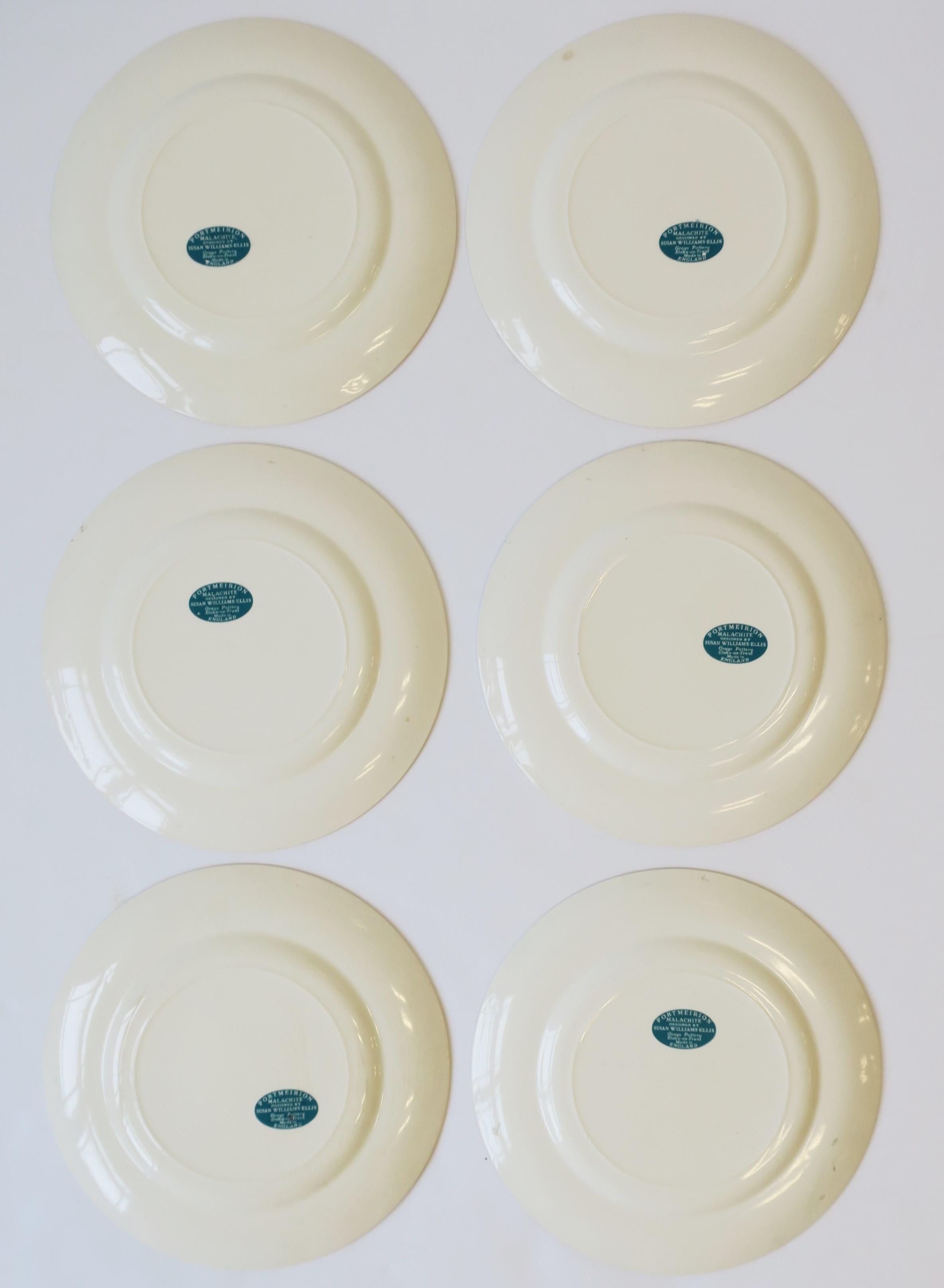 Designer English Green Malachite Dinner Plates, Set of 12 6
