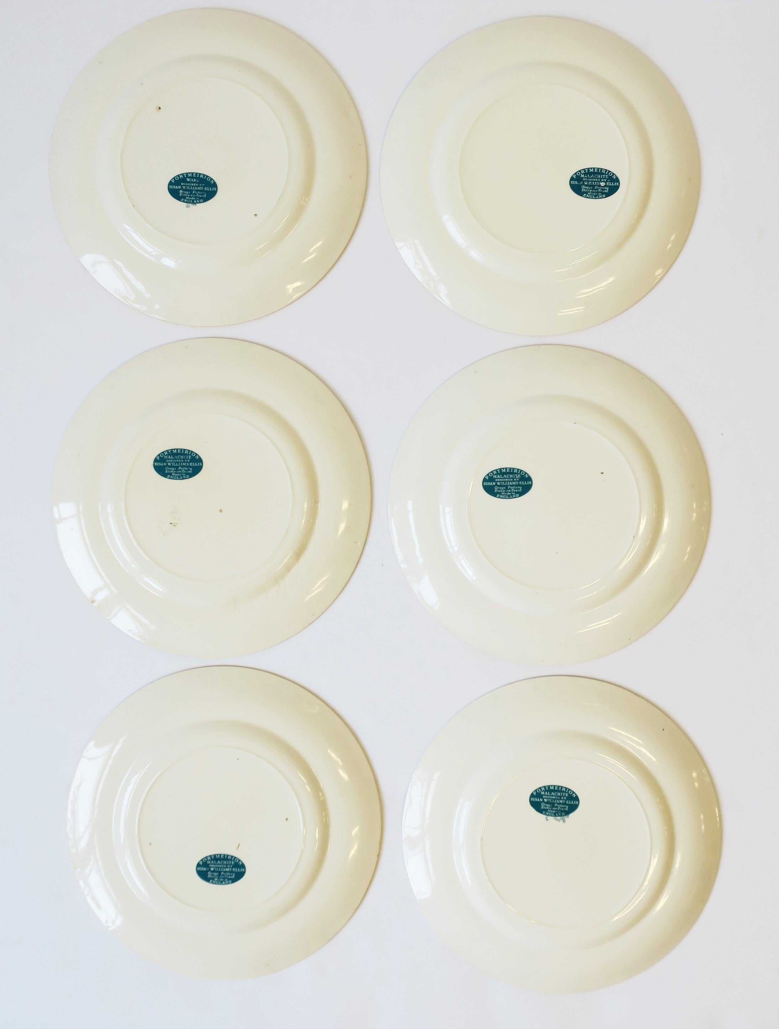 Designer English Green Malachite Dinner Plates, Set of 12 8