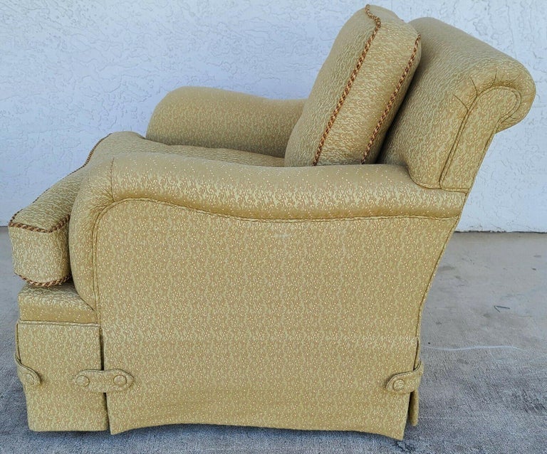 Cotton Designer English Swivel Lounge Chair by Brett Carter For Sale