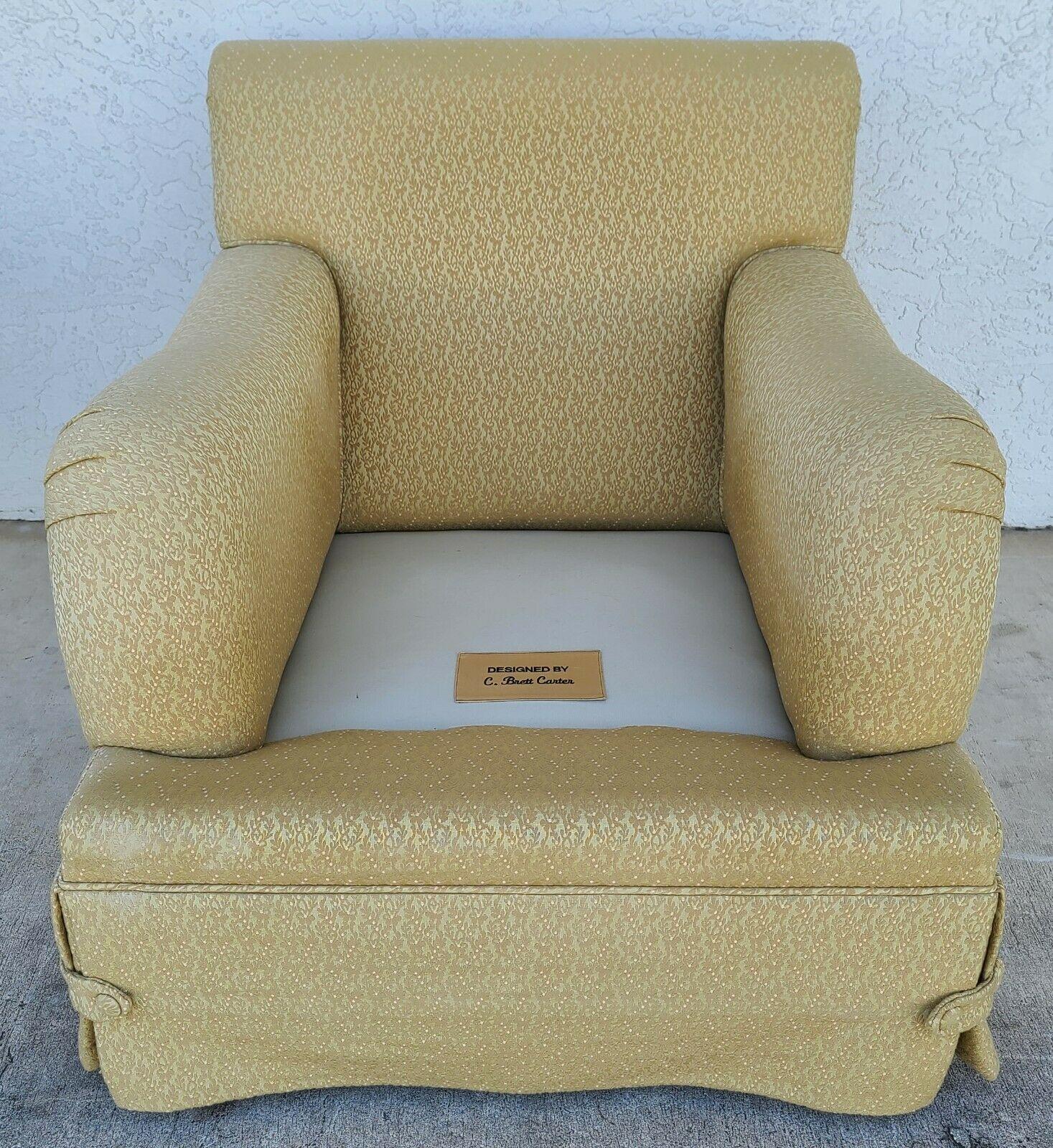 Cotton Designer English Swivel Lounge Chair by Brett Carter For Sale