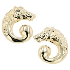 Orecchini di design per cavalli equestre  Oro italiano a 14 carati