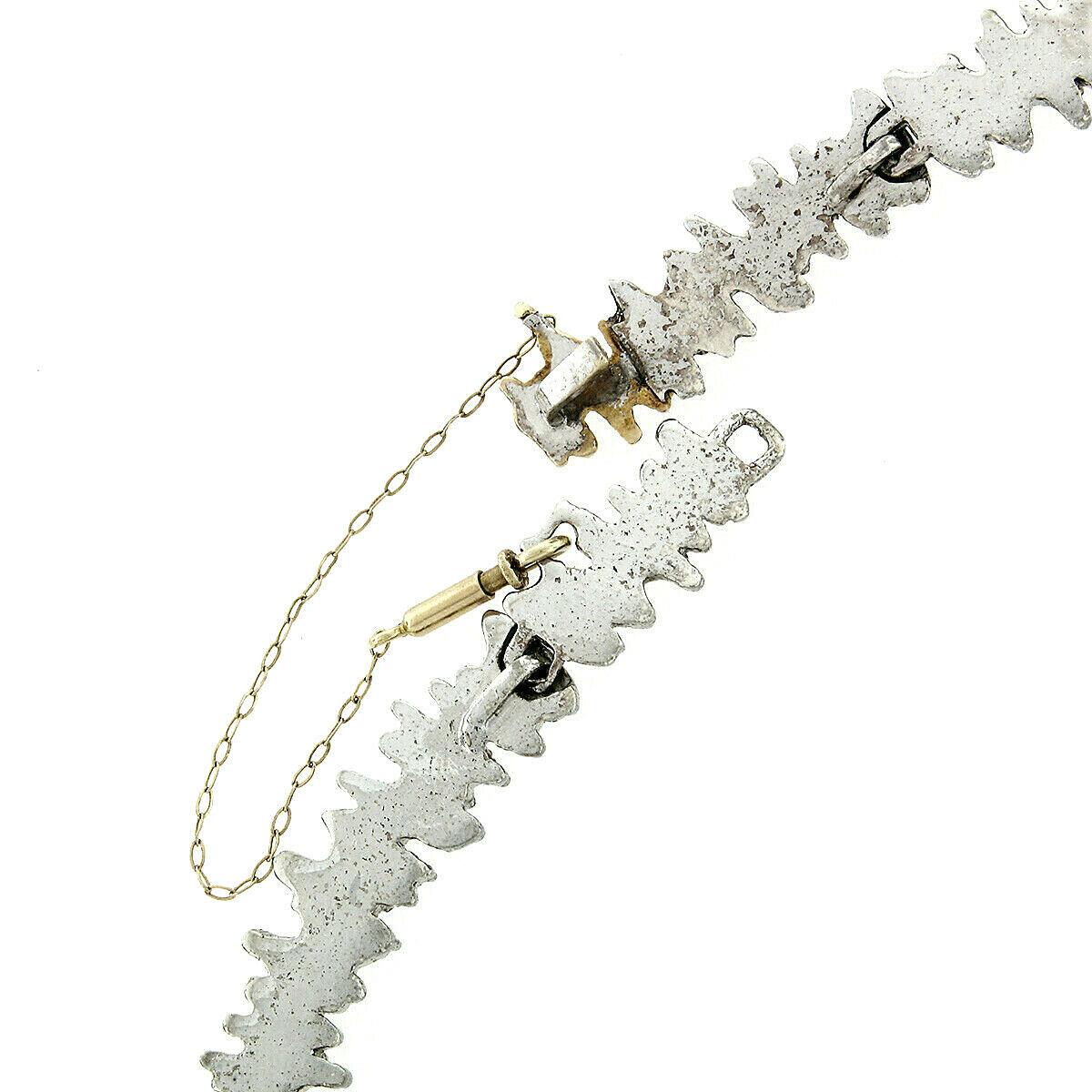 Designer ERTE Sophistication 14K Gold & Silver Diamond Pearl Statement Necklace 8