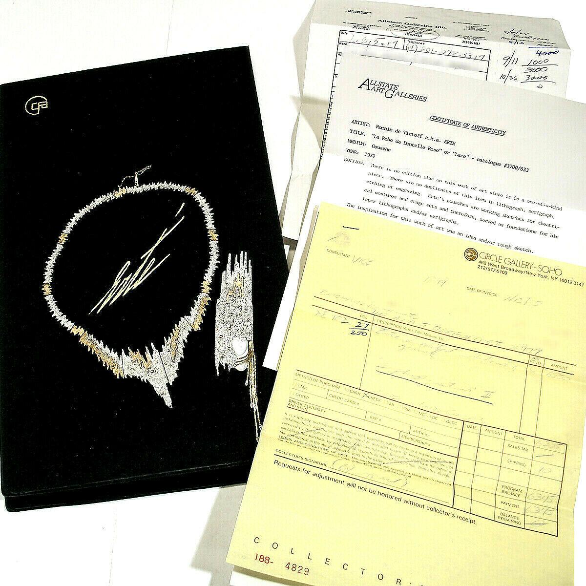 Designer ERTE Sophistication 14K Gold & Silver Diamond Pearl Statement Necklace 7