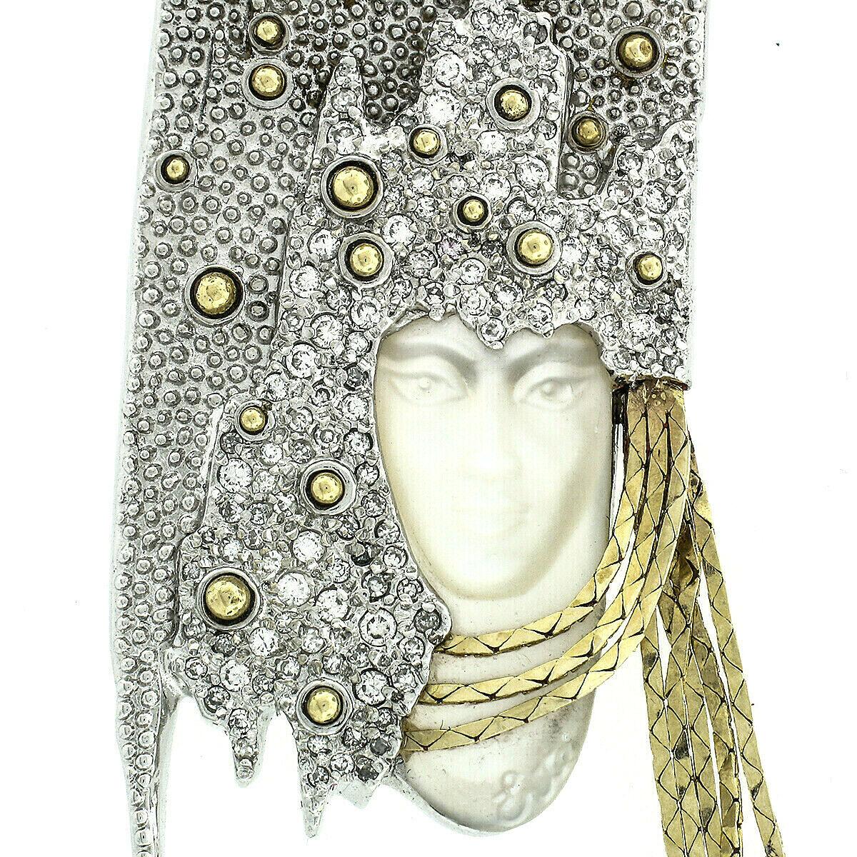 Women's Designer ERTE Sophistication 14K Gold & Silver Diamond Pearl Statement Necklace