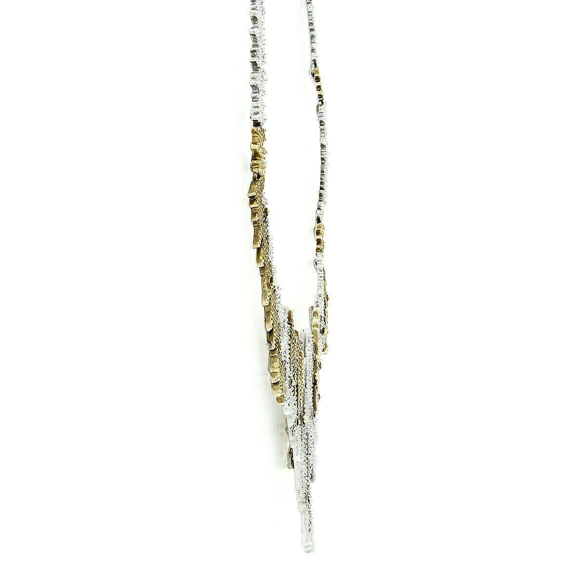 Designer ERTE Sophistication 14K Gold & Silver Diamond Pearl Statement Necklace 1