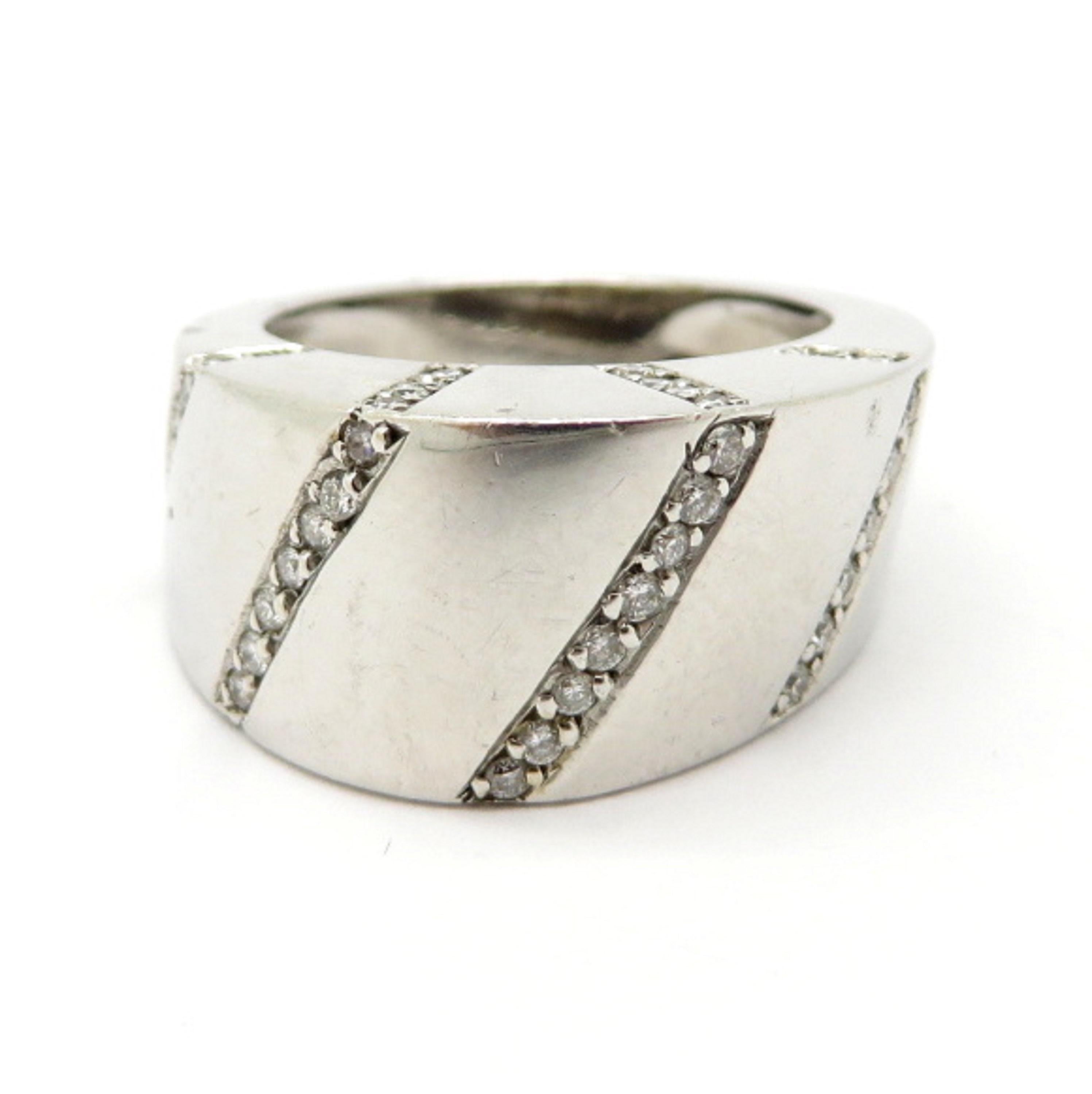 For sale is a designer Gregg Ruth fashion ring with round diamonds crafted out of 18K White Gold!
Showcasing 27 Round Brilliant Cut diamonds, bead set, weighing a total of 0.50 carats.
Diamond Grading: Color Grade: H. Clarity Grade: VS2.
The inside