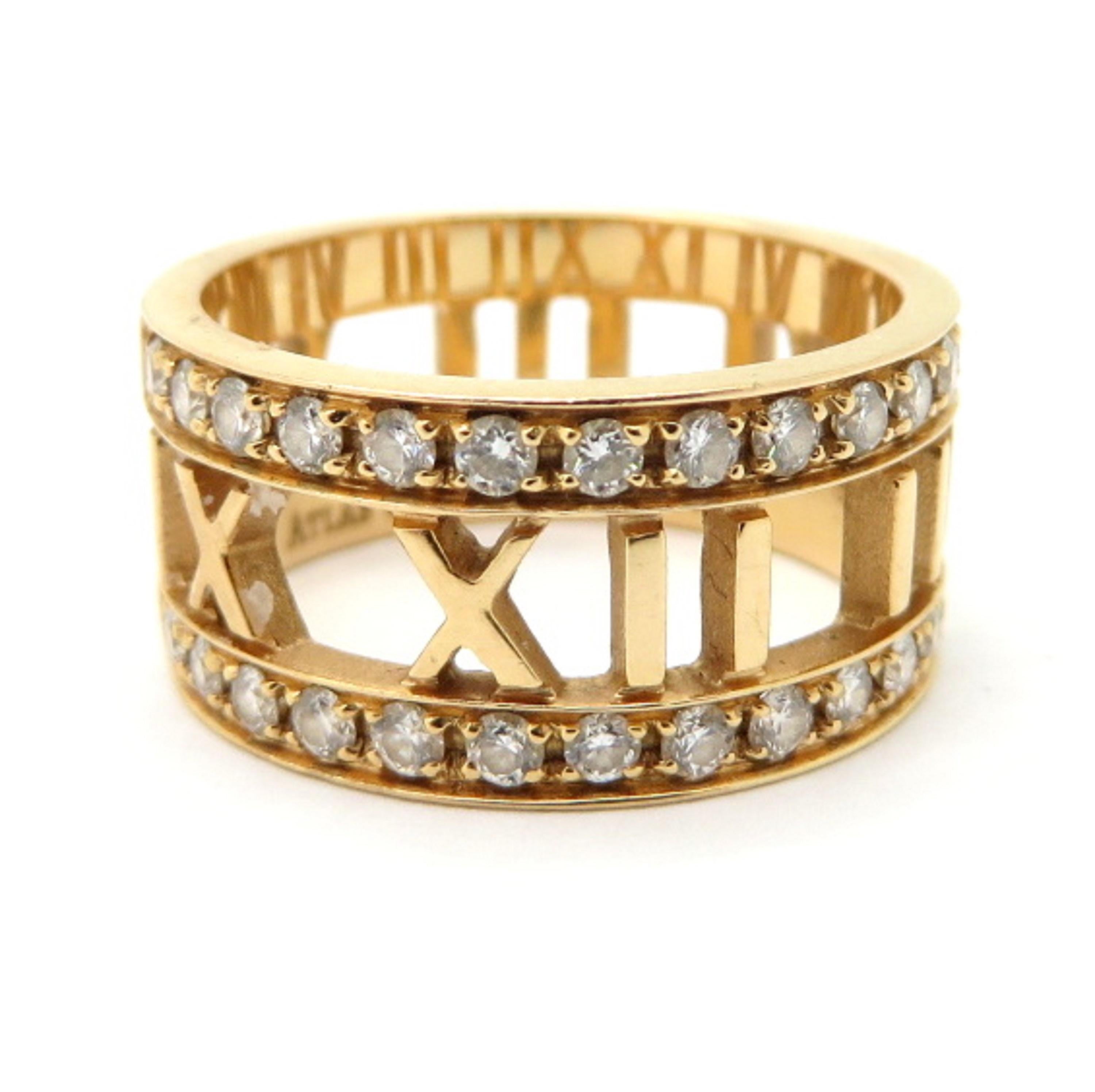 Designer Estate Tiffany & Co. Atlas Collection Diamond Ring Band 18 Karat Gold In Excellent Condition In Scottsdale, AZ
