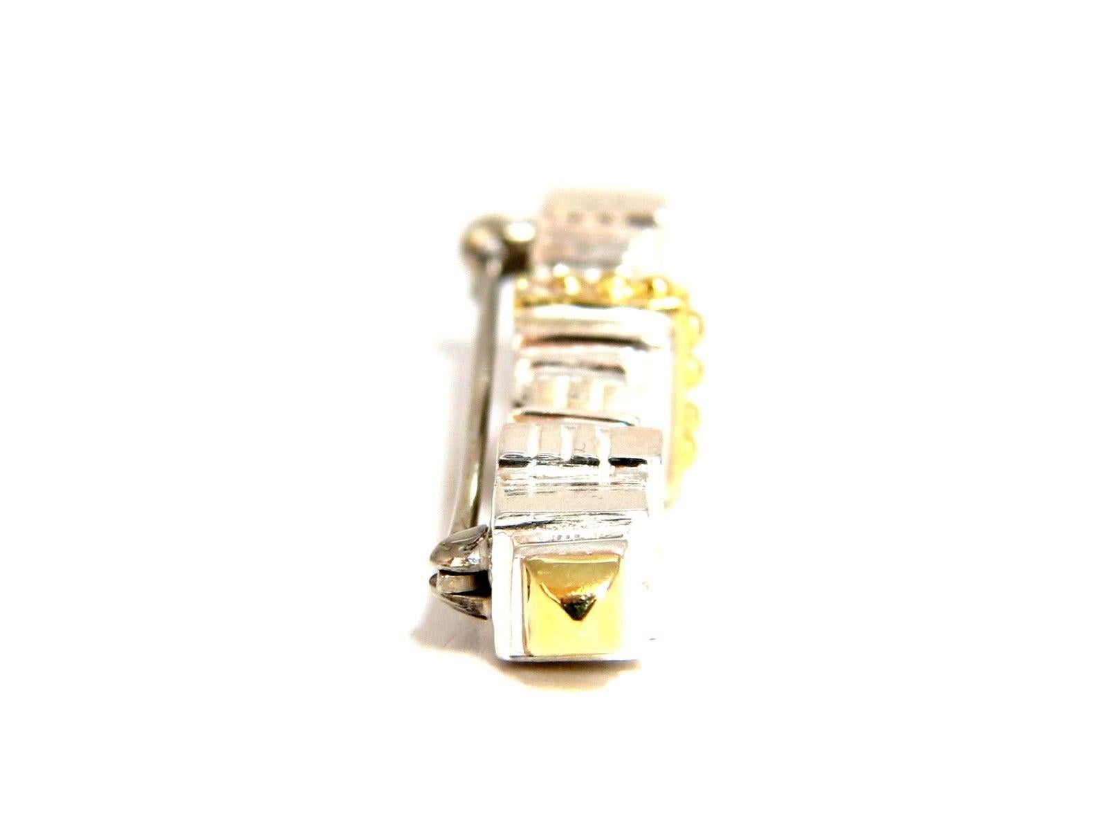 Designer Esti Frederica Silber und 14 Karat Gold Mod Goth Anstecknadel für Damen oder Herren im Angebot