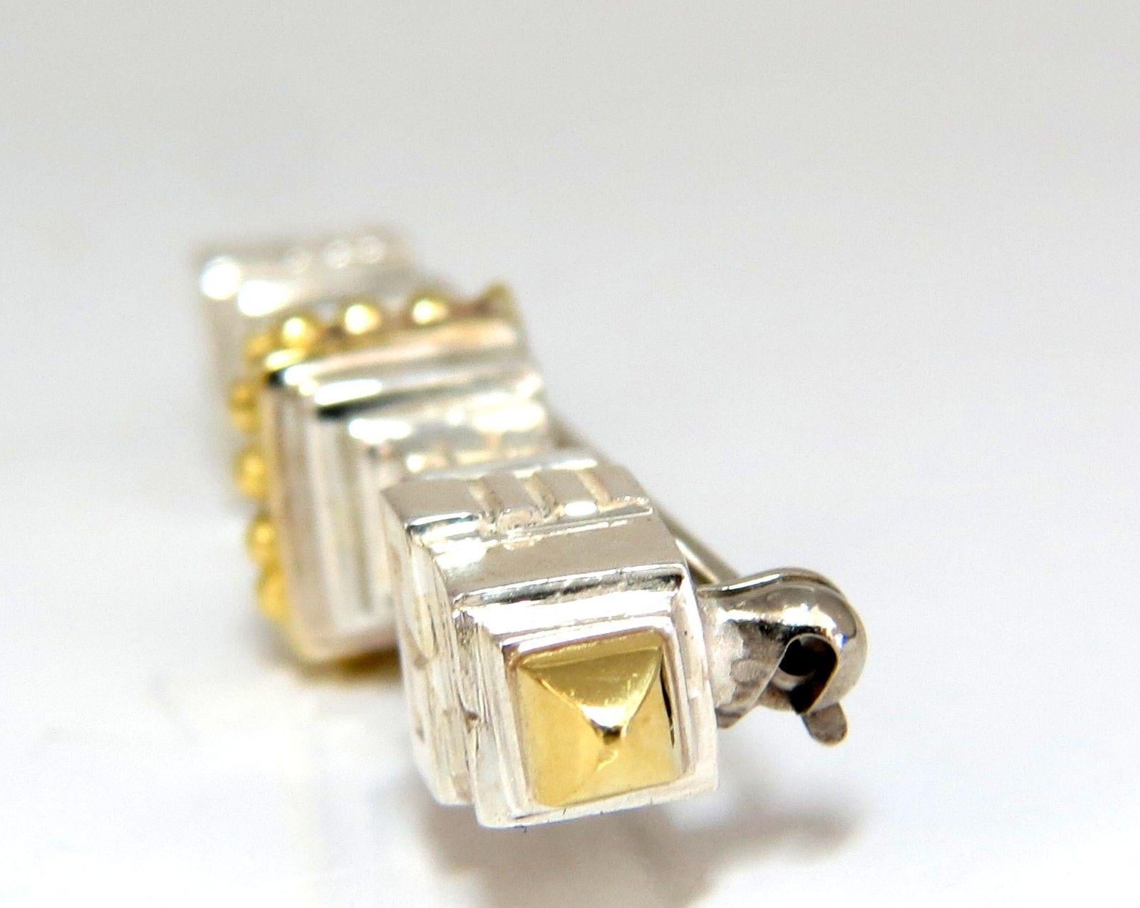 Designer Esti Frederica Silver and 14 Karat Gold Mod Goth Pin For Sale 1