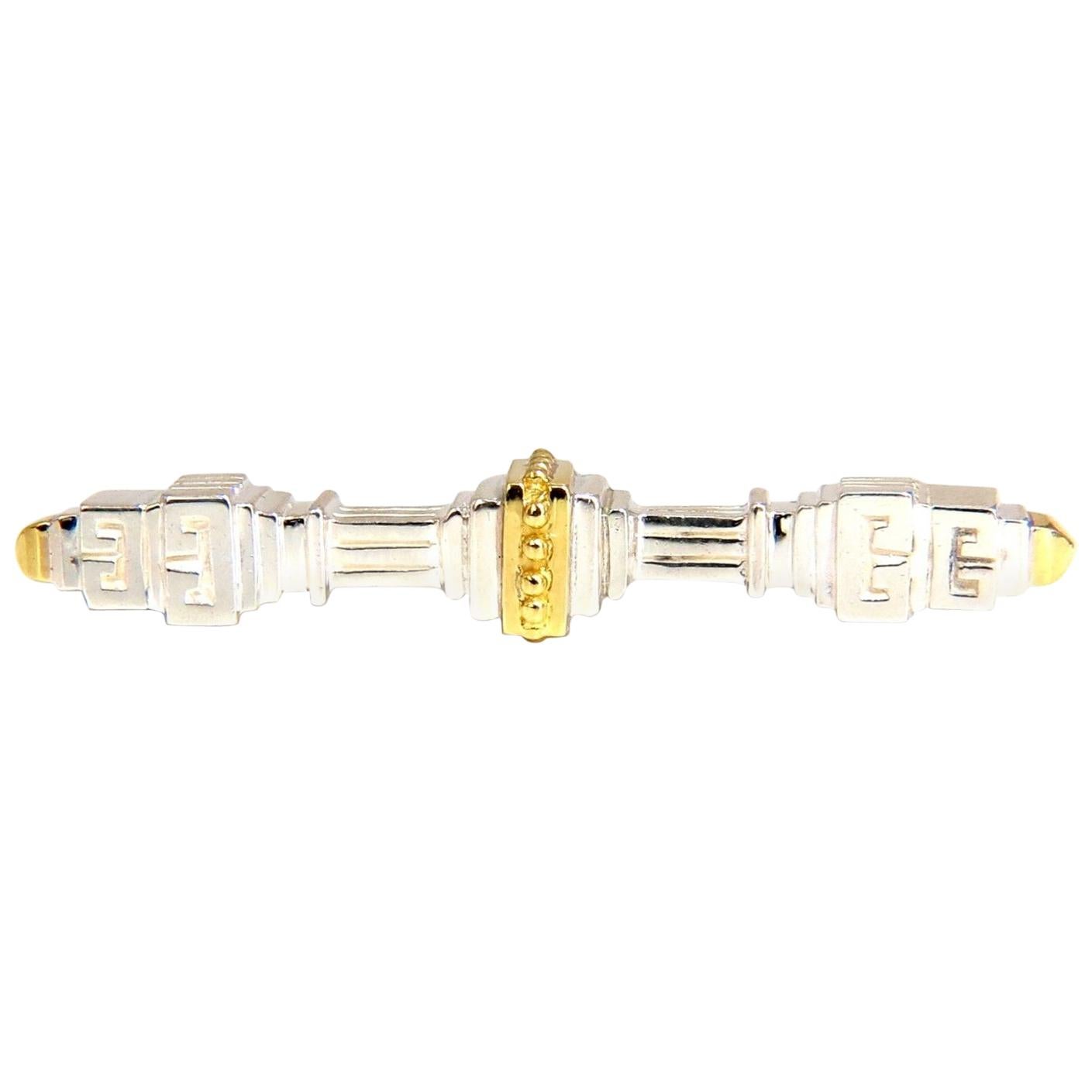 Épingle gothique moderne Esti Frederica en argent et or 14 carats