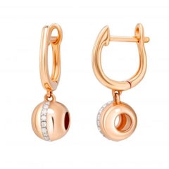 Designer Every Day Diamond Rose Gold Dangle Ball Earrings for Her 18K