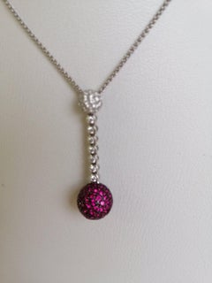 Designer Fashion Fine Jewelry Ciondolo in oro con diamante bianco e rubino