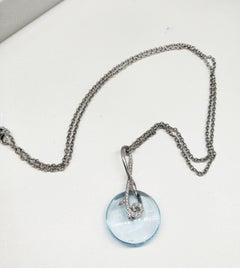Designer Fashion Fine Jewelry Topaz White Diamond White 18 Karat Gold Necklace