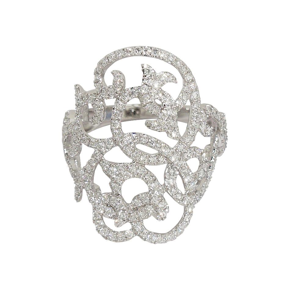 Designer Fashion Fine Jewelry White Diamond Gold Ring For Sale