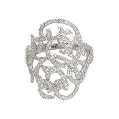 Designer Fashion Fine Jewelry White Diamond Gold Ring