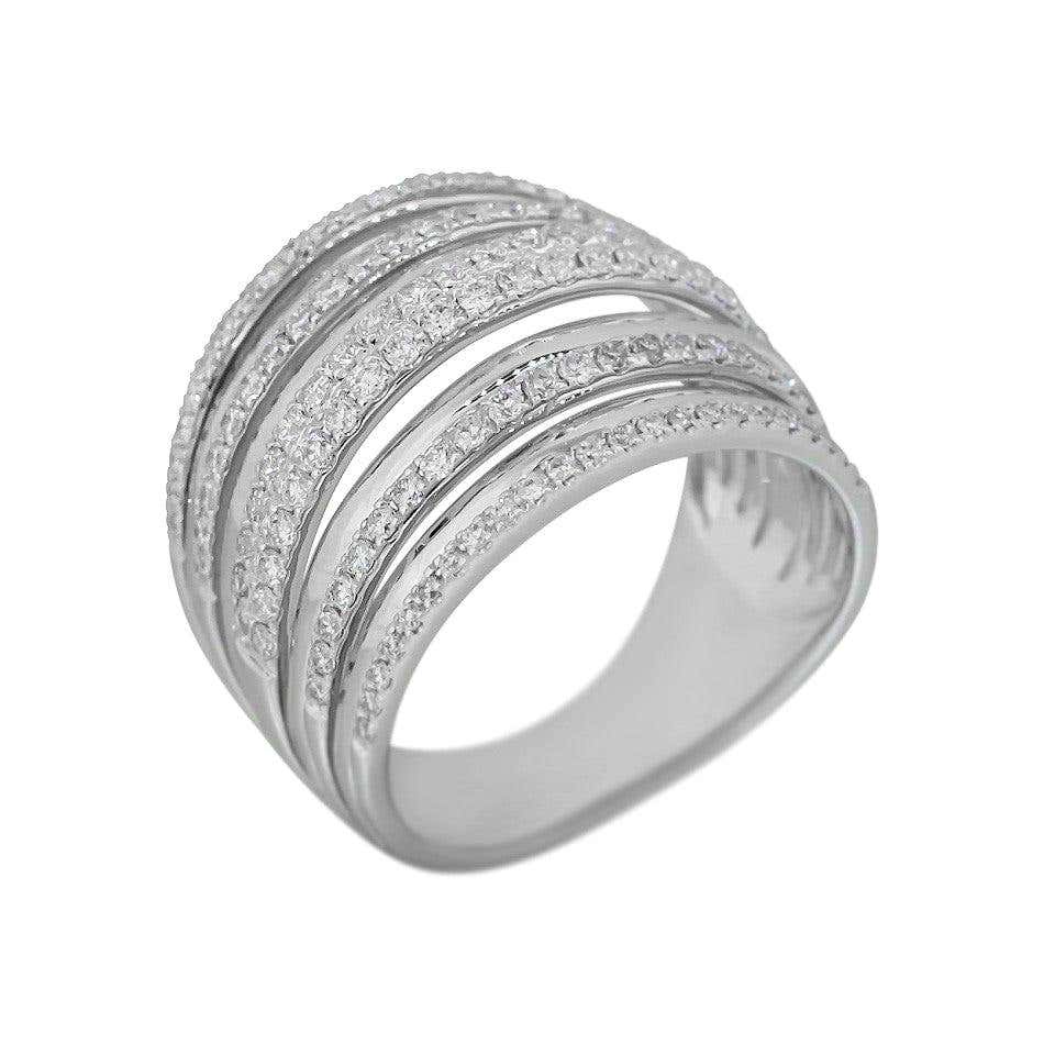 Designer Fashion Fine Jewelry White Diamond Gold Ring For Sale at 1stDibs