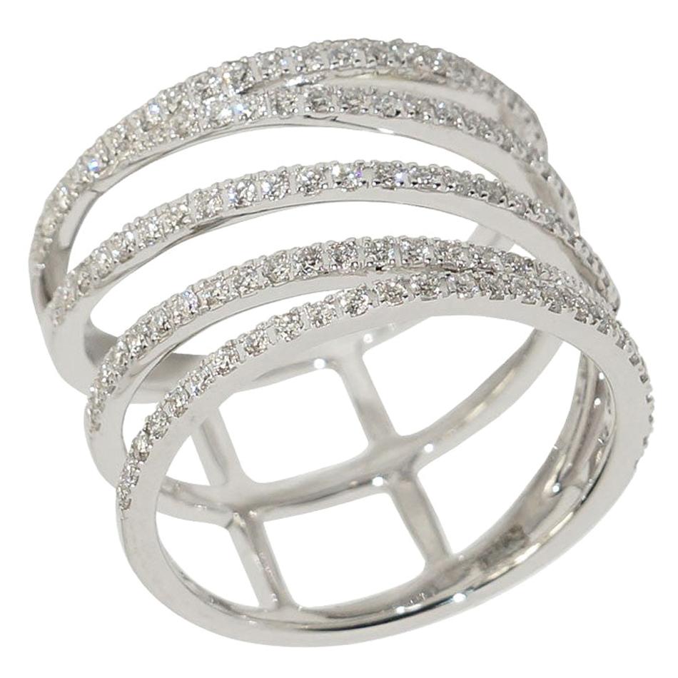 Designer Fashion Fine Jewelry White Diamond Gold Ring For Sale