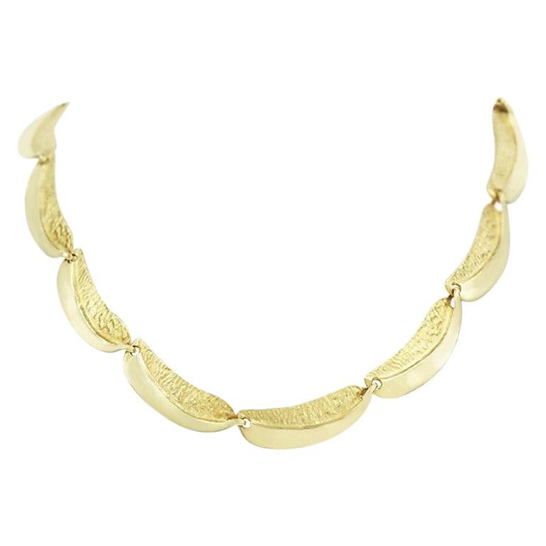 Designer Fashion Fine Jewelry Yellow Gold Necklace For Sale