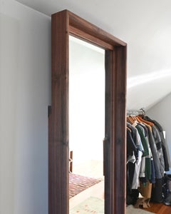 Designer Floating Walnut Full Length Mirror