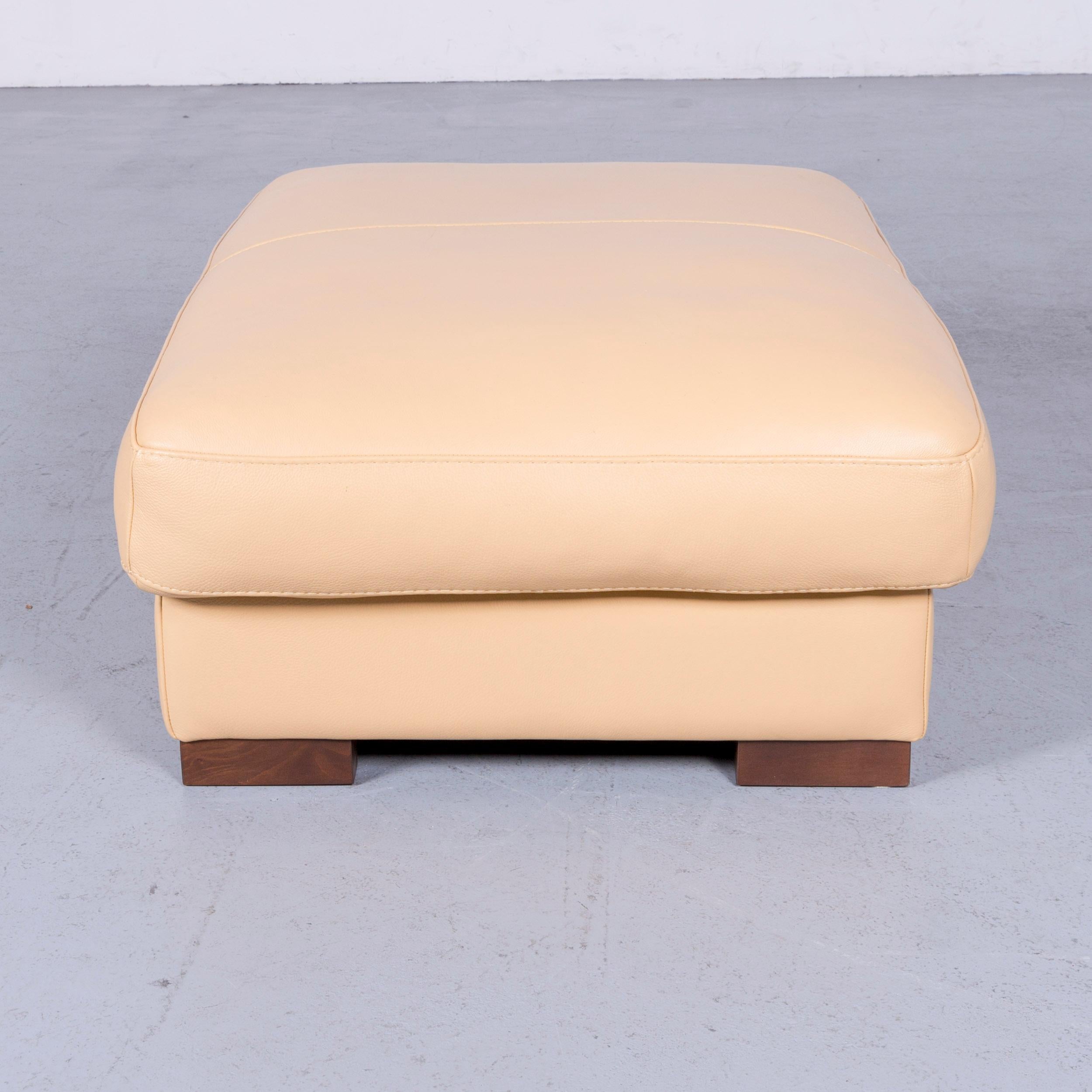 German Designer Footstool Anilin Leather Beige One Seat Couch