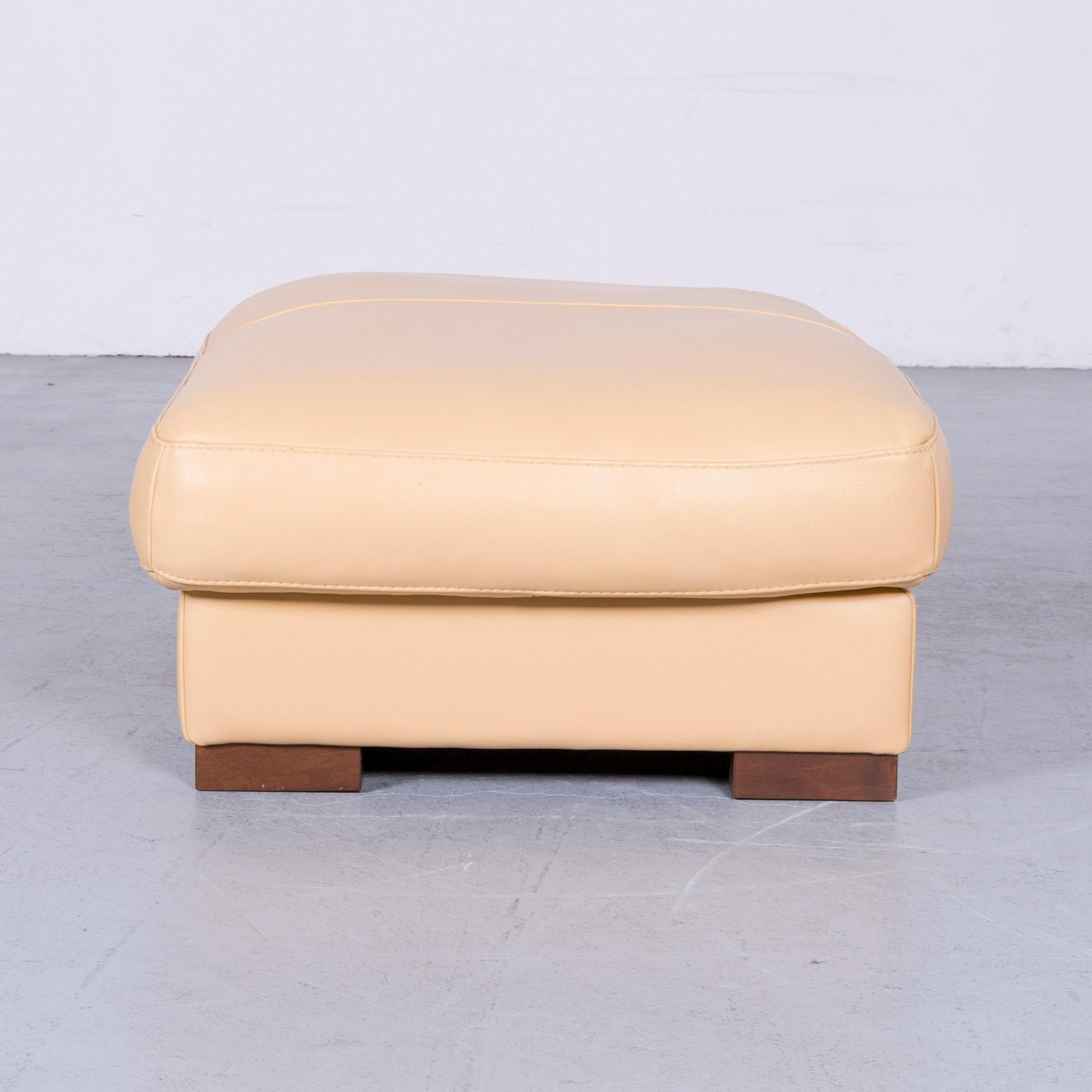 Designer Footstool Anilin Leather Beige One Seat Couch 2