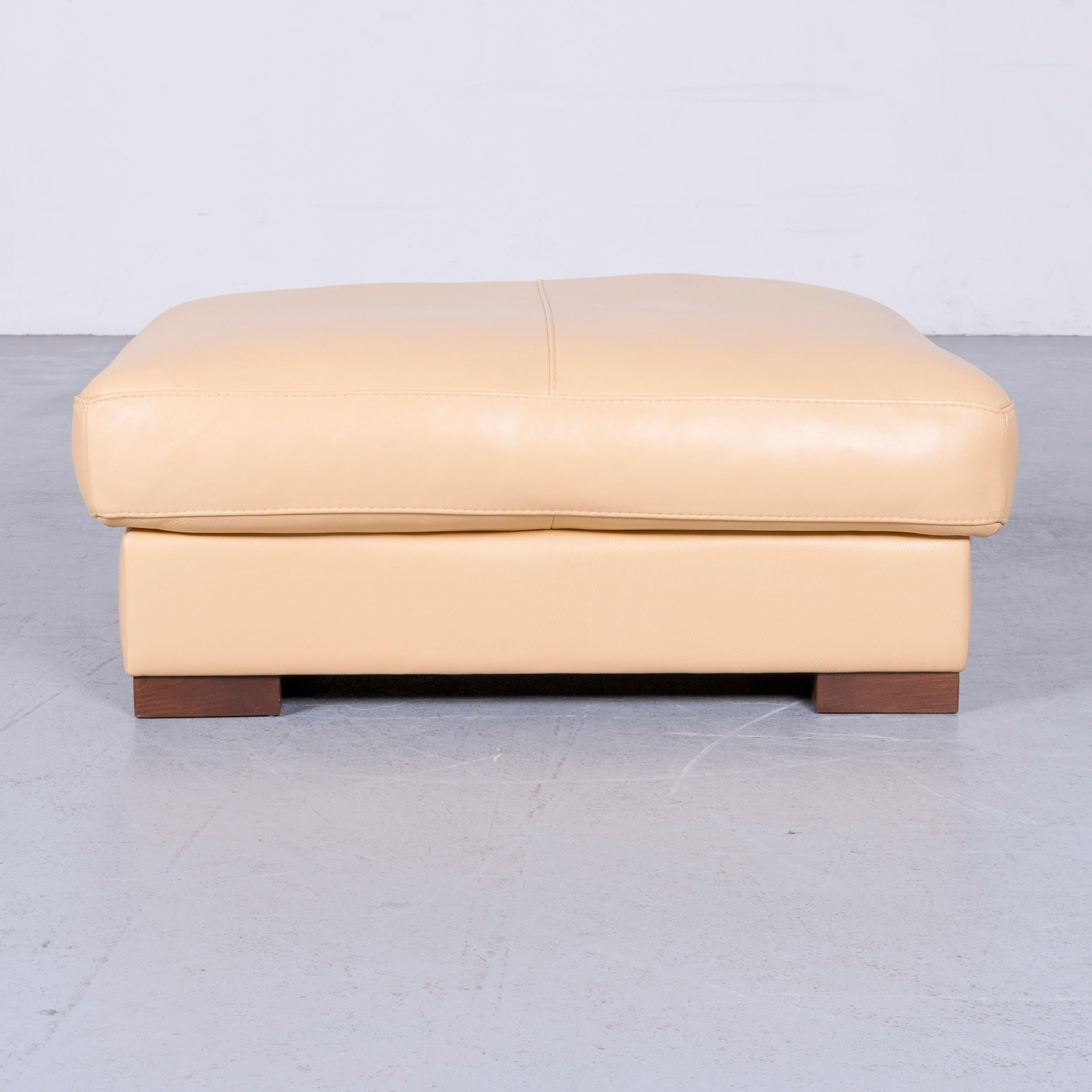 Designer Footstool Anilin Leather Beige One Seat Couch 3