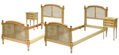 Designer French Provincial Beds & Commodes; 4 piece set