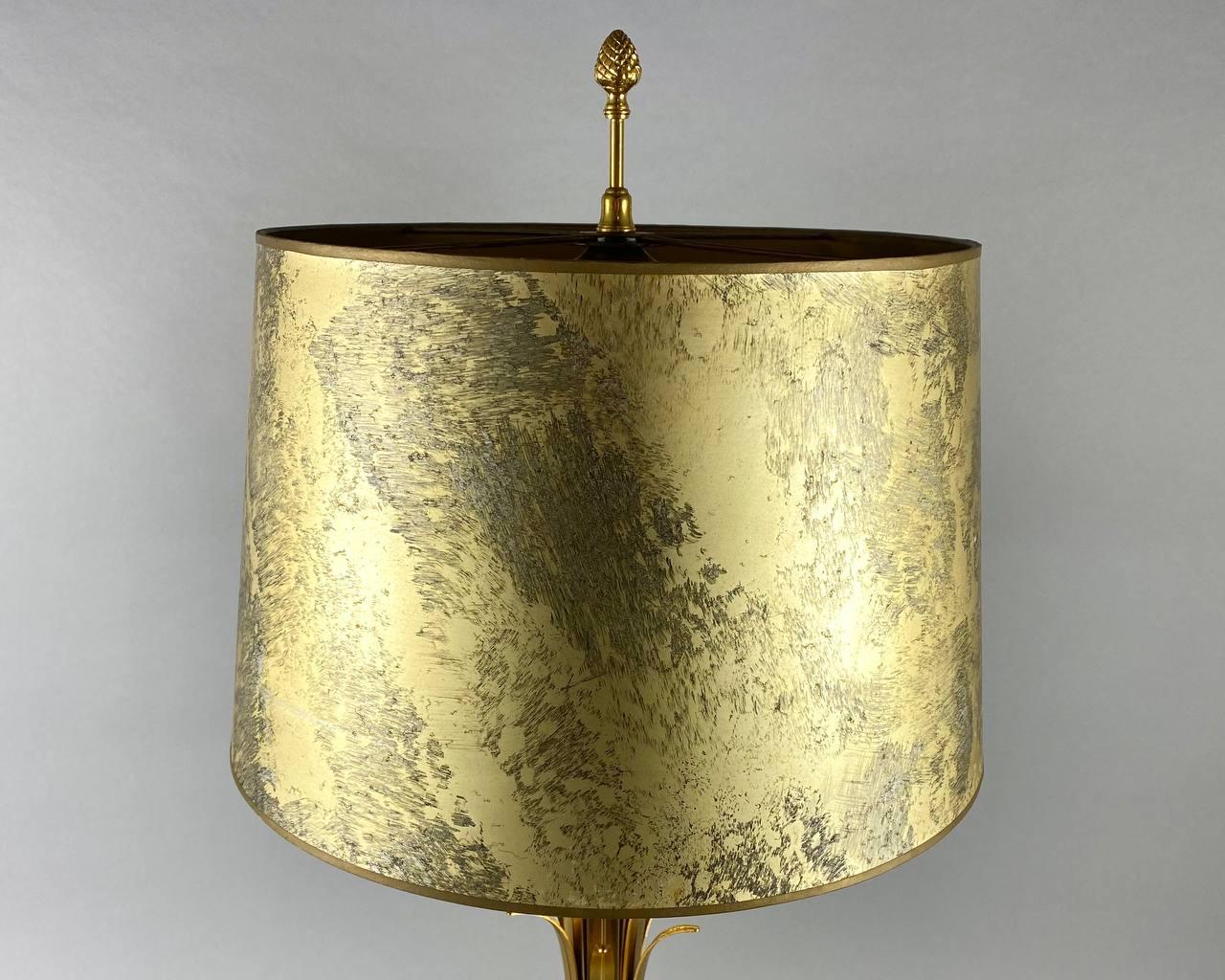 Designer Gilt Brass Table Lamp by Maison Charles for Boulanger, 1980s, Belgium 1