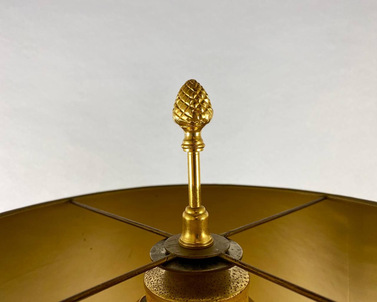 Designer Gilt Brass Table Lamp by Maison Charles for Boulanger, 1980s, Belgium 4