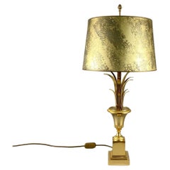 Designer Gilt Brass Table Lamp by Maison Charles for Boulanger, 1980s, Belgium