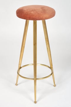 Designer Gio Ponti Style Brass Bar Stools