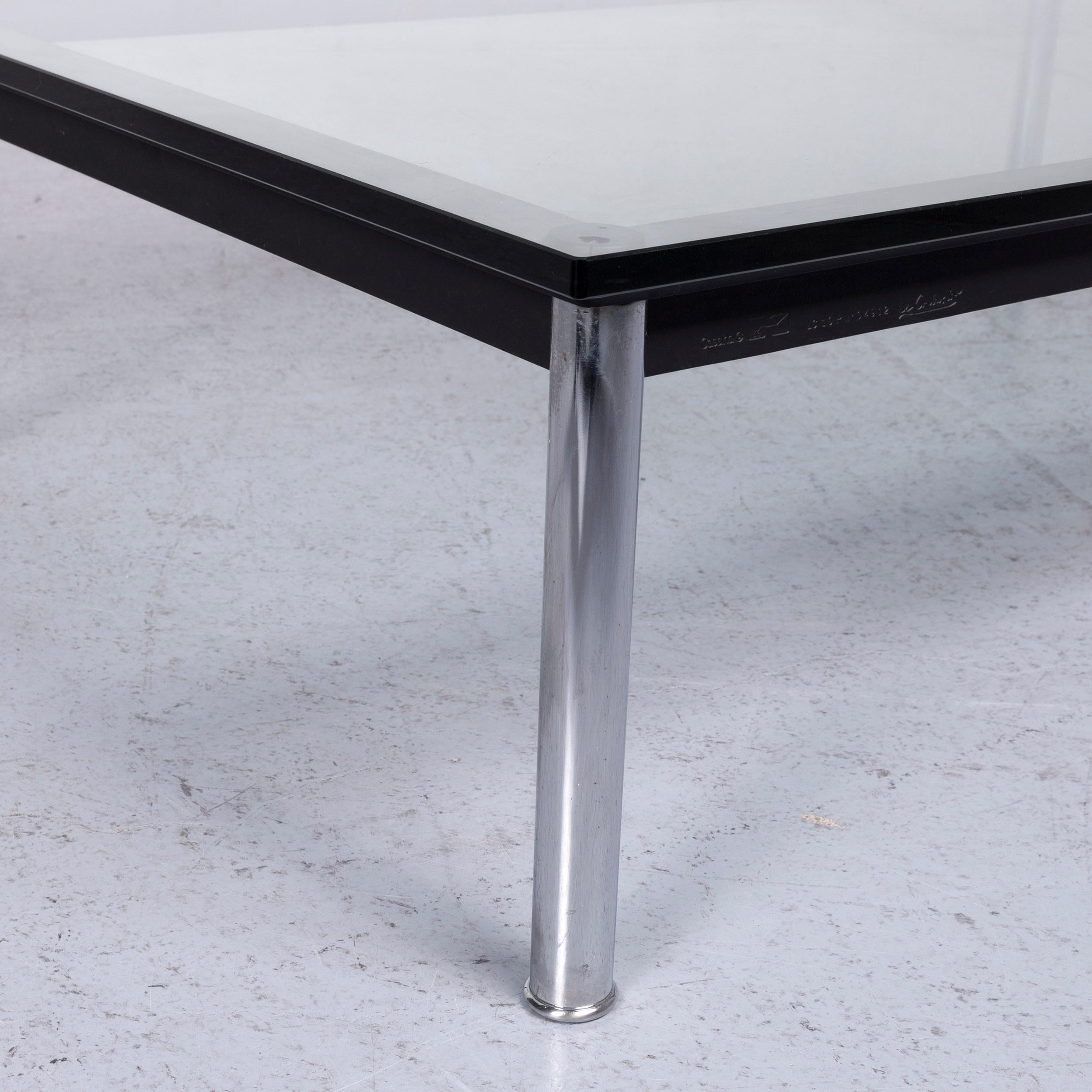 German Designer Glass Table Silver Chrome Coffee Table For Sale