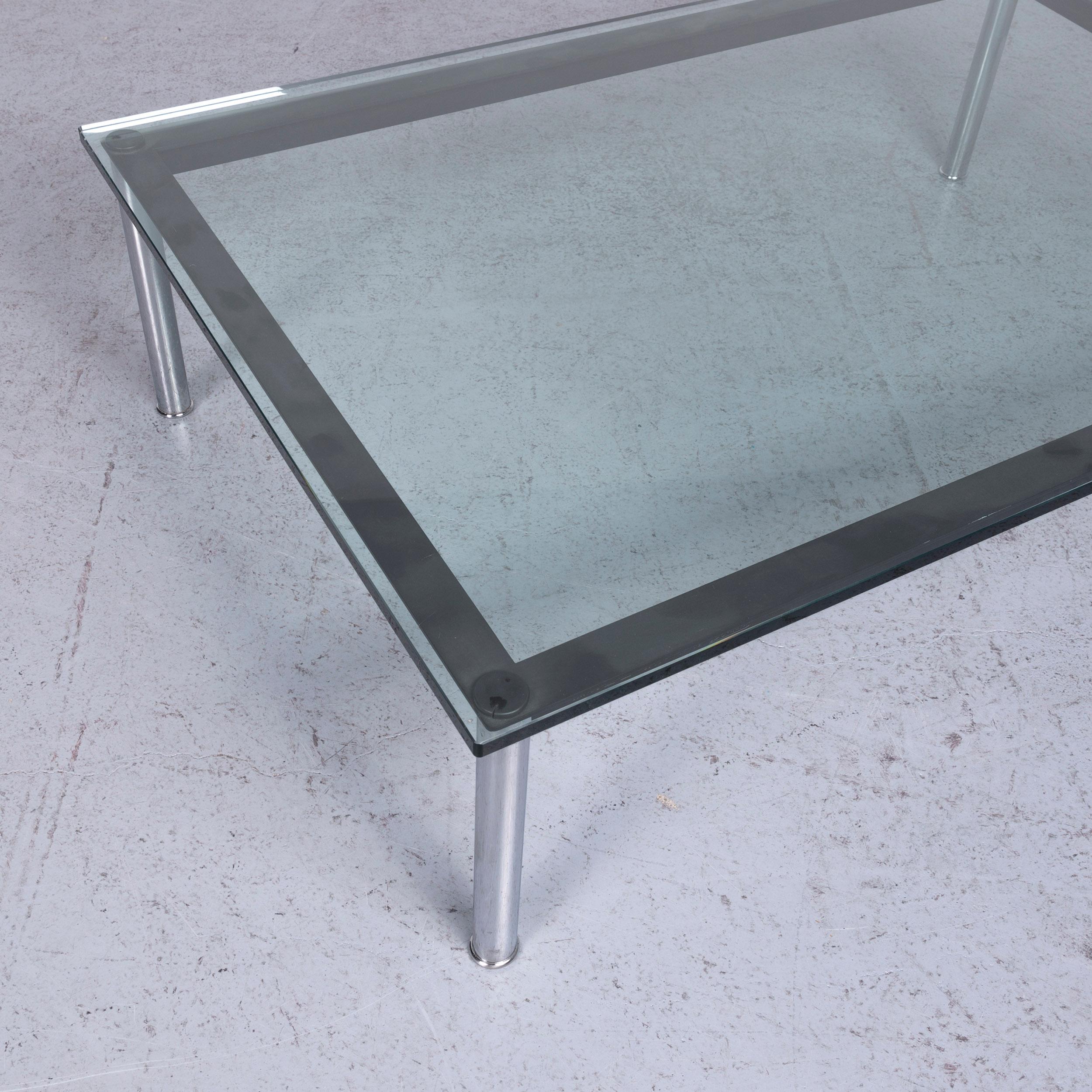 Designer Glass Table Silver Chrome Coffee Table In Good Condition For Sale In Cologne, DE