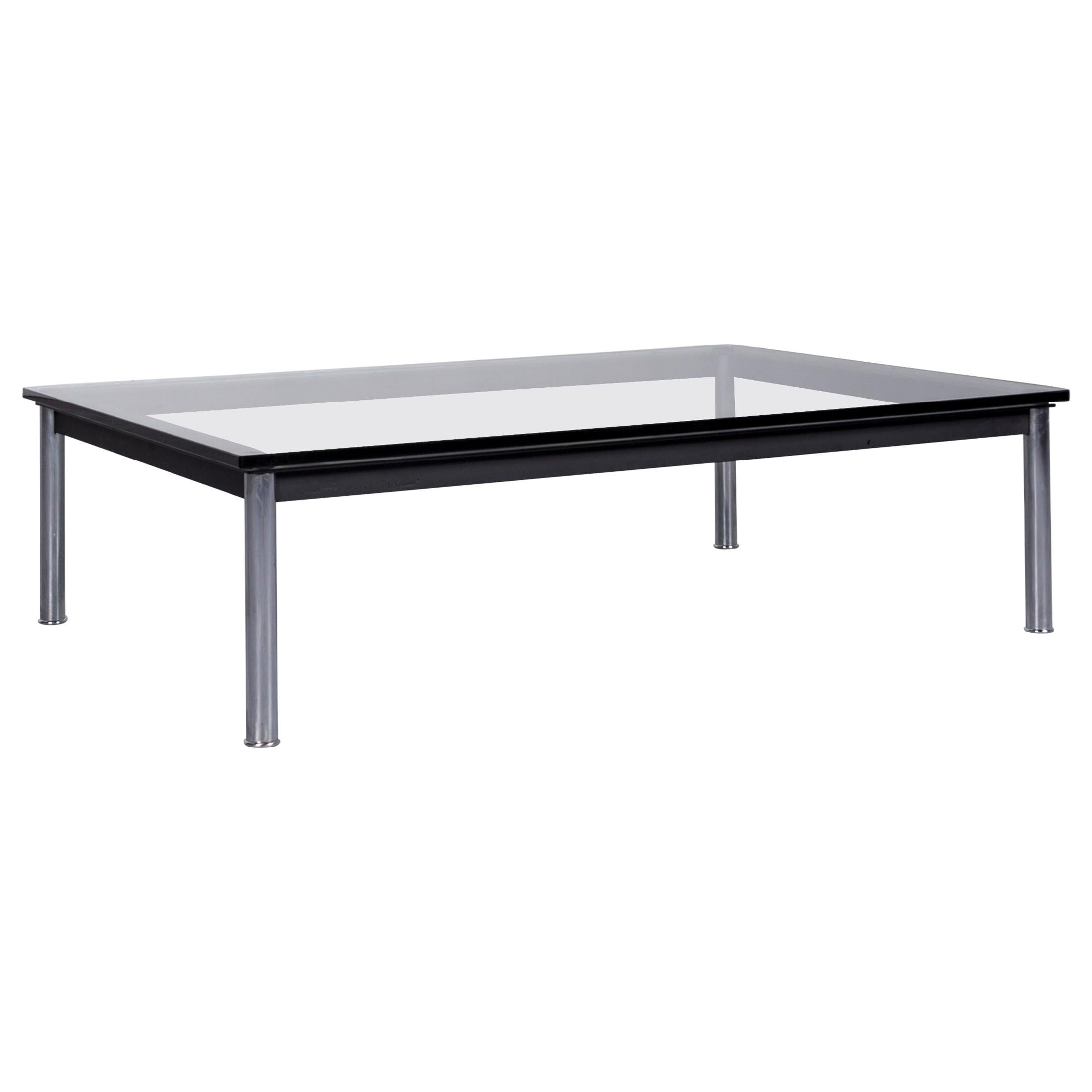 Designer Glass Table Silver Chrome Coffee Table For Sale