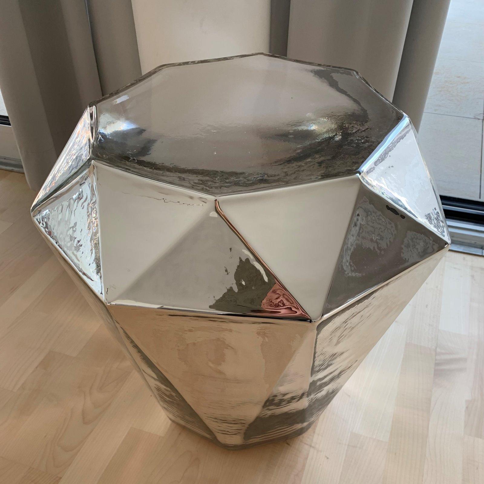 Designer Hand Blown Glass Coffee Table WICHARD Silver – By Ivana Steiner 4