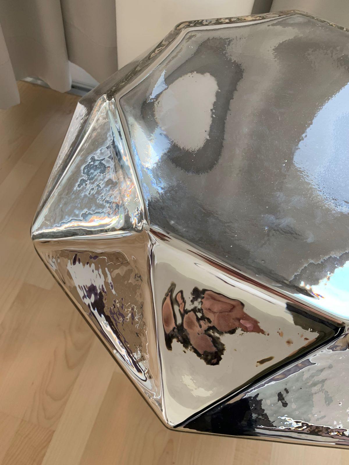 Designer Hand Blown Glass Coffee Table WICHARD Silver – By Ivana Steiner 5