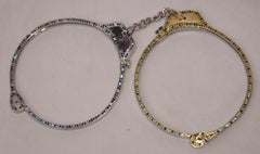 Designer-Hand-Manschettenknöpfe mit Smaragd und blauem Saphir in Sterlingsilber vergoldet