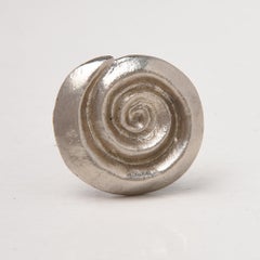 Michael Aram nr. 12 Nickel Door Knobs, Hand-Carved Modern Design, 1990s