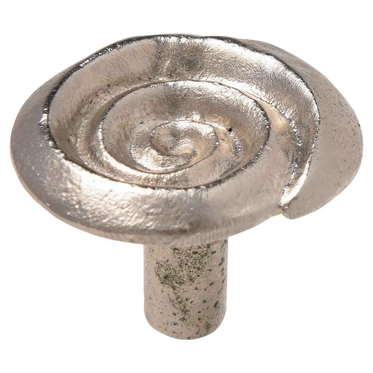 Michael Aram nr. 12 Nickel Door Knobs, Hand-Carved Modern Design, 1990s