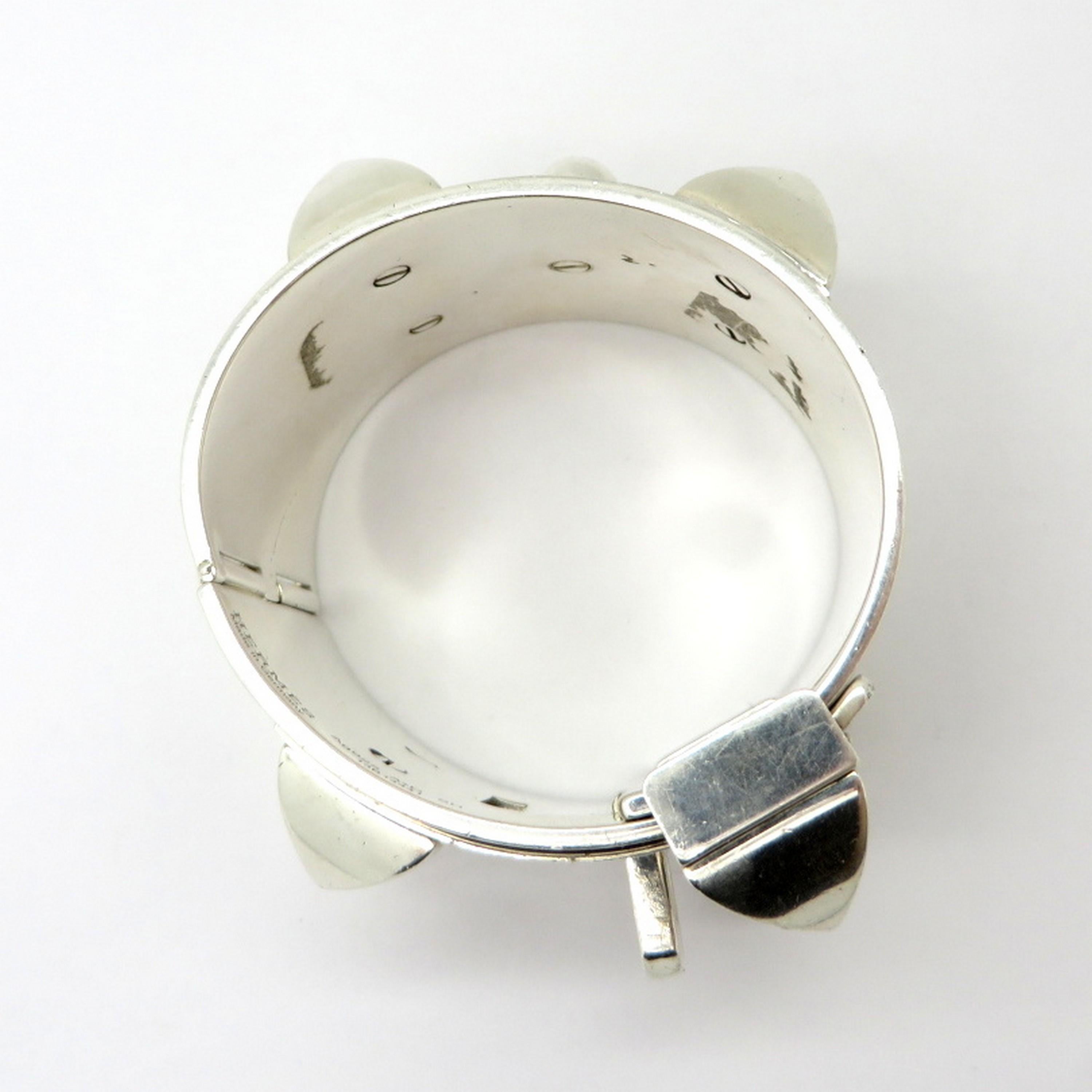 hermes silver cuff bracelet