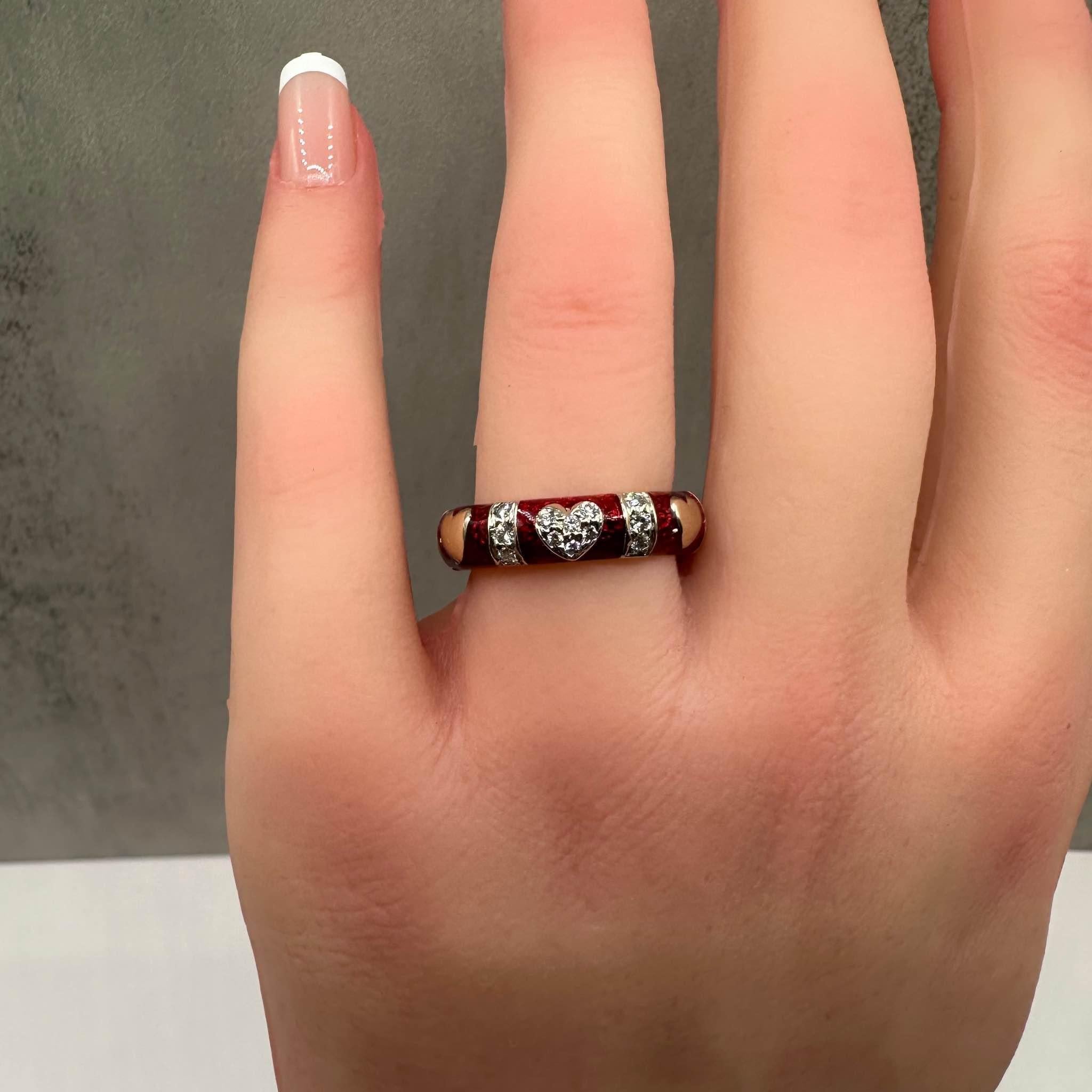 Designer Hidalgo Enamel & Diamond Ring in 18kt White Gold - Estate In Excellent Condition In West Hempstead, NY