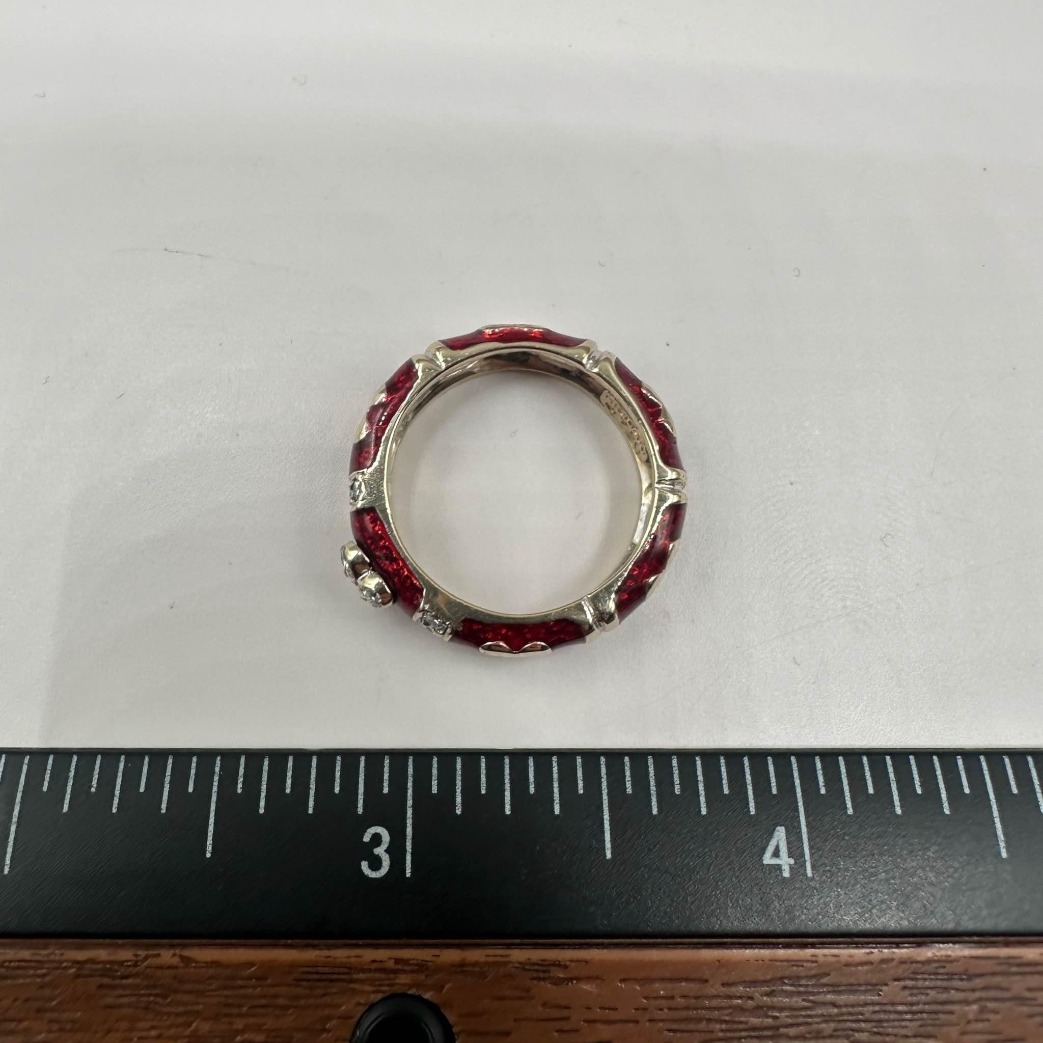 Designer Hidalgo Enamel & Diamond Ring in 18kt White Gold - Estate 1