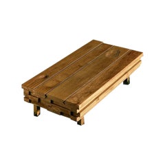 Designer Italian Solid Oak Coffee Table with Hidden Compartment and Laser Detail Designer Italian Solid Oak Coffee Table with Hidden Compartment and Laser Detail