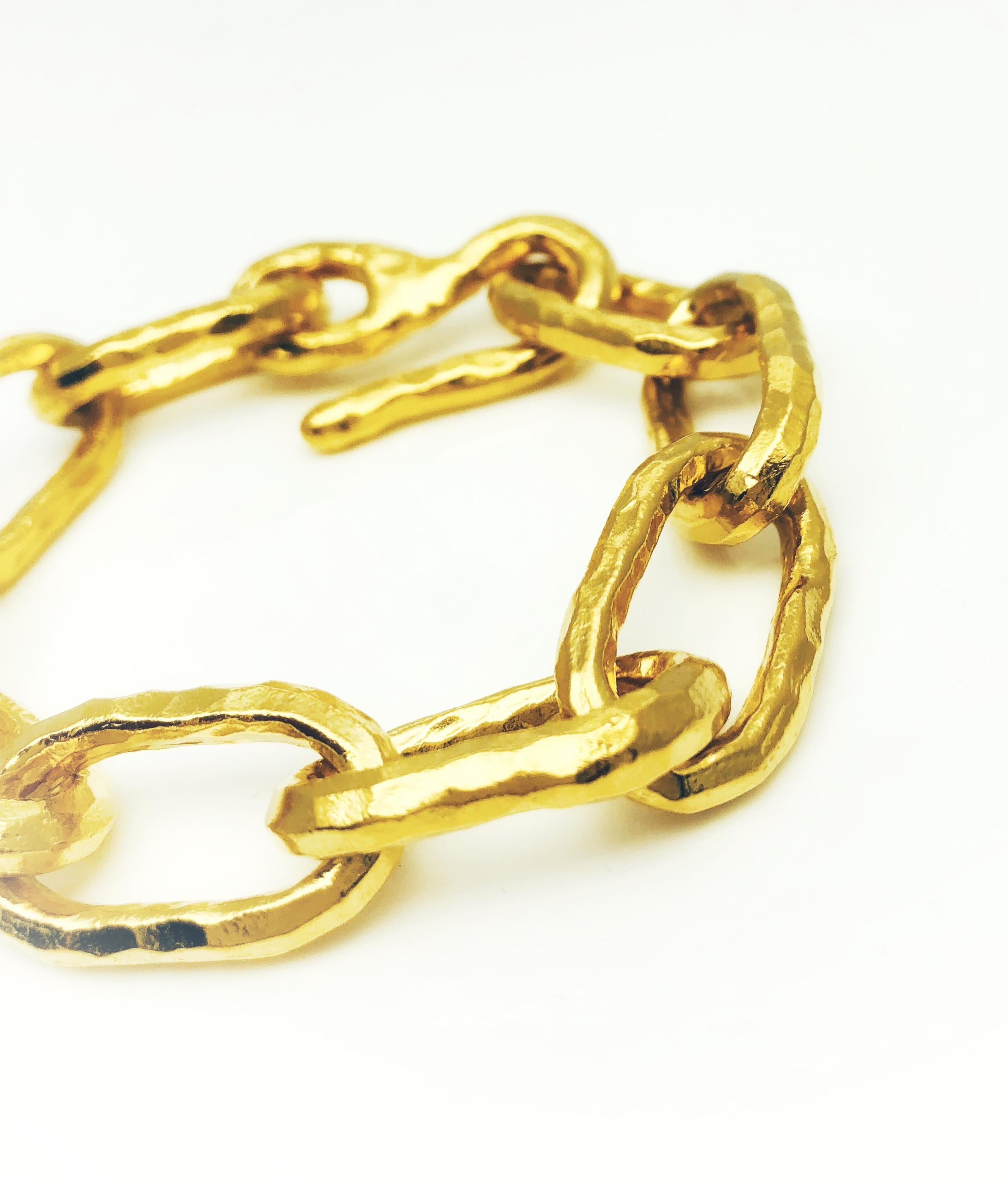 Modern Designer Jean Mahie 22 Karat Yellow Gold Link Bracelet