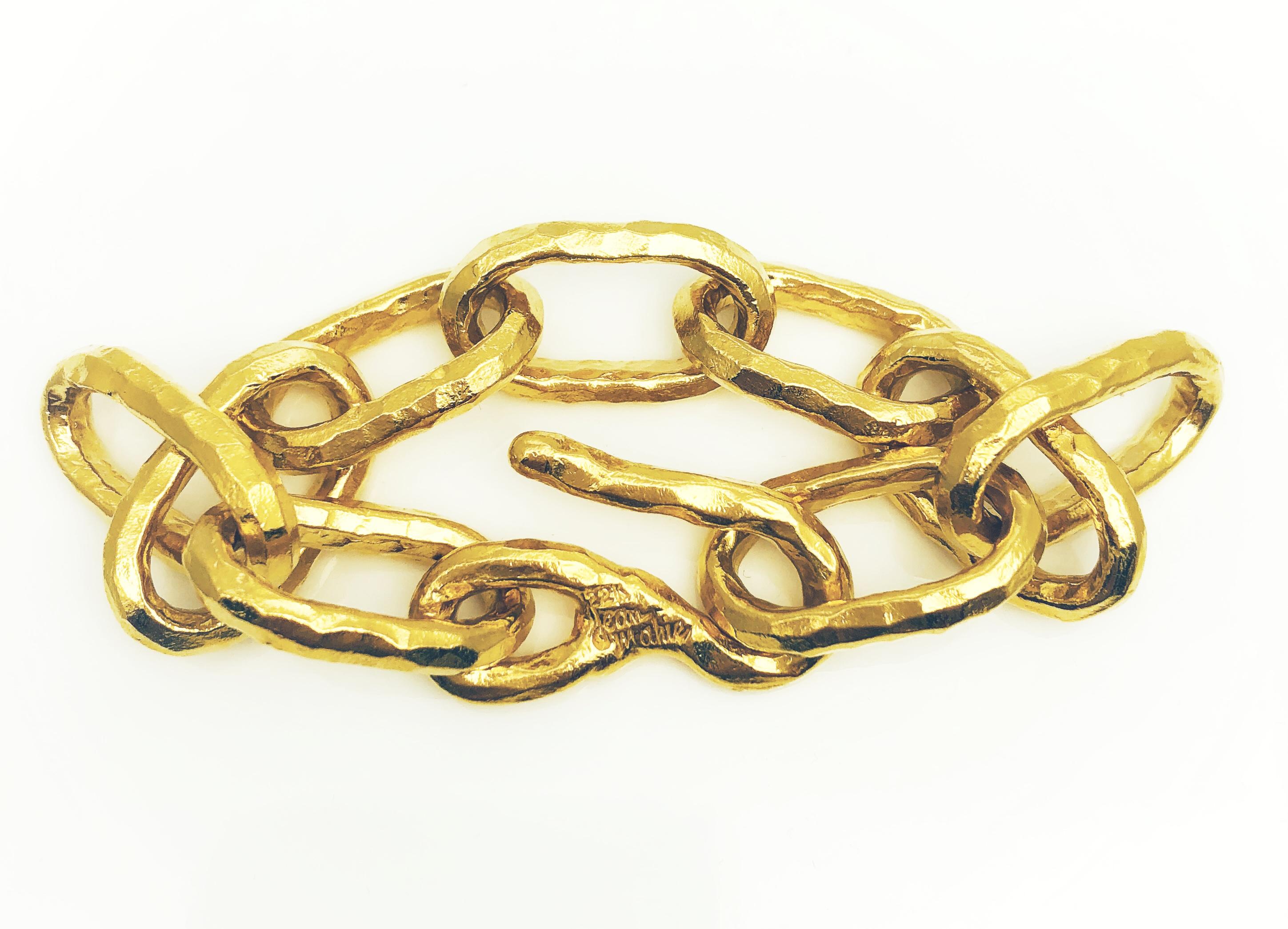 Designer Jean Mahie 22 Karat Yellow Gold Link Bracelet 1