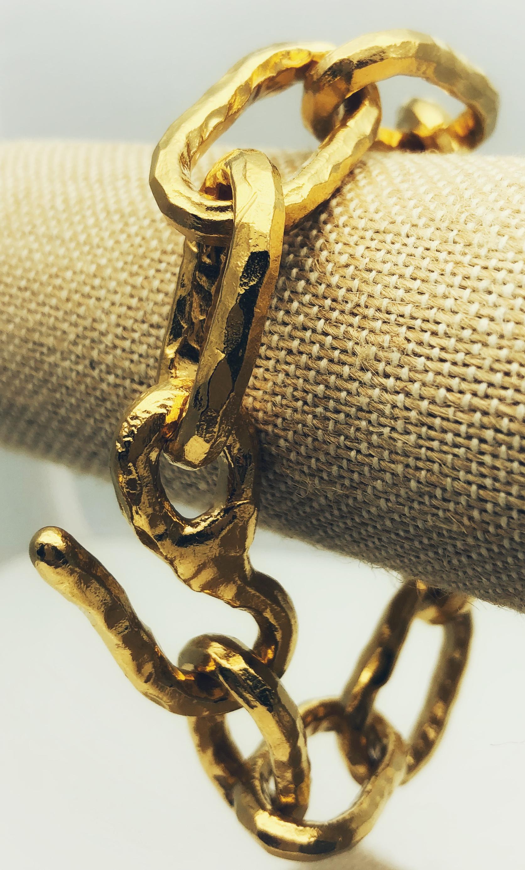 Designer Jean Mahie 22 Karat Yellow Gold Link Bracelet 3